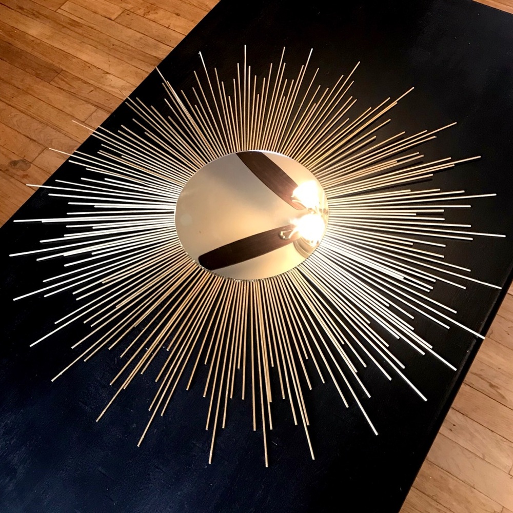 35" Gold Sunburst Mirror Decorative Wall Mirror